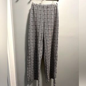Plaid black and white pants